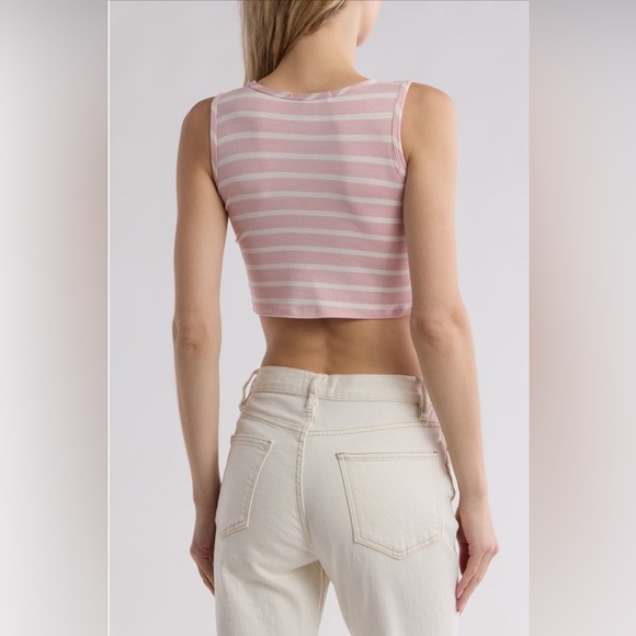 NWT Cotton Emporium Sleeveless Cropped Tank Juniors Size Large - Picture 3 of 9